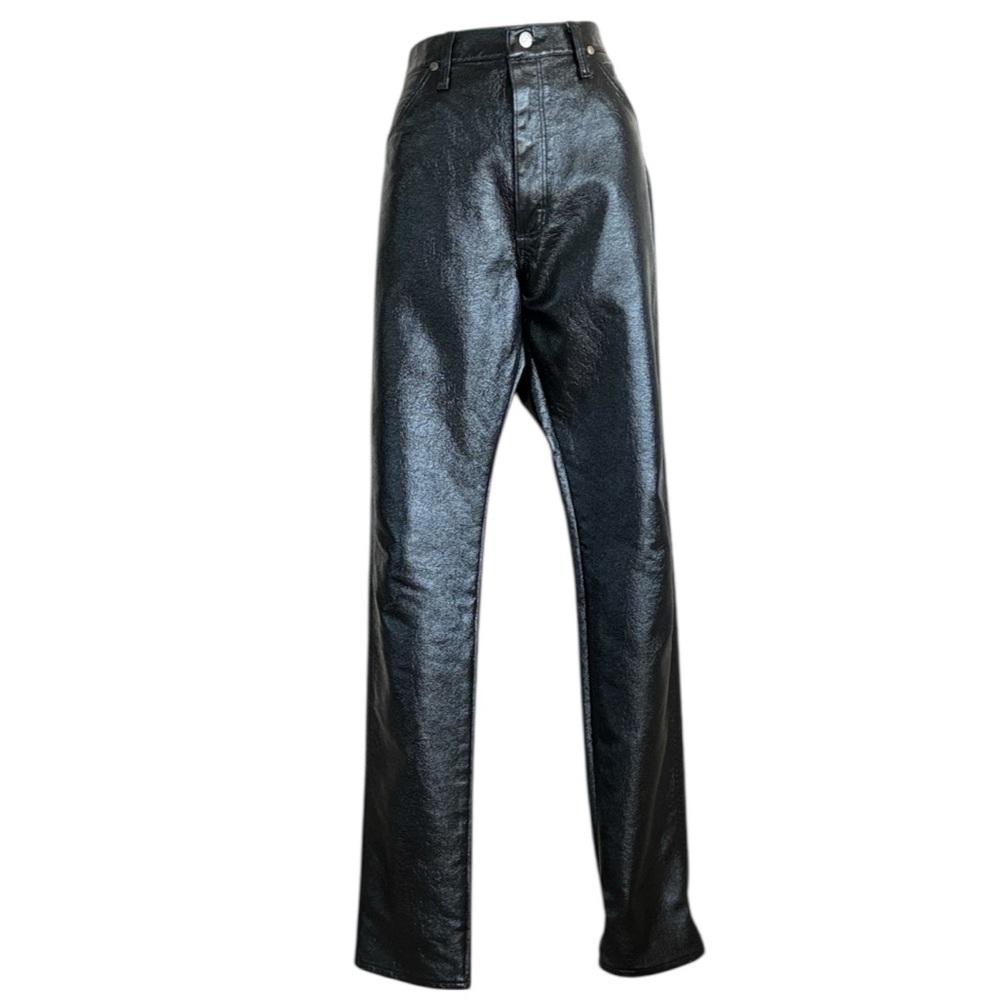 Wrangler jeans, girls 11 tall 36, black waxed denim, straight leg. EUC